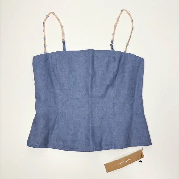 Reformation Overland Linen Top Viola - Picture 3 of 10